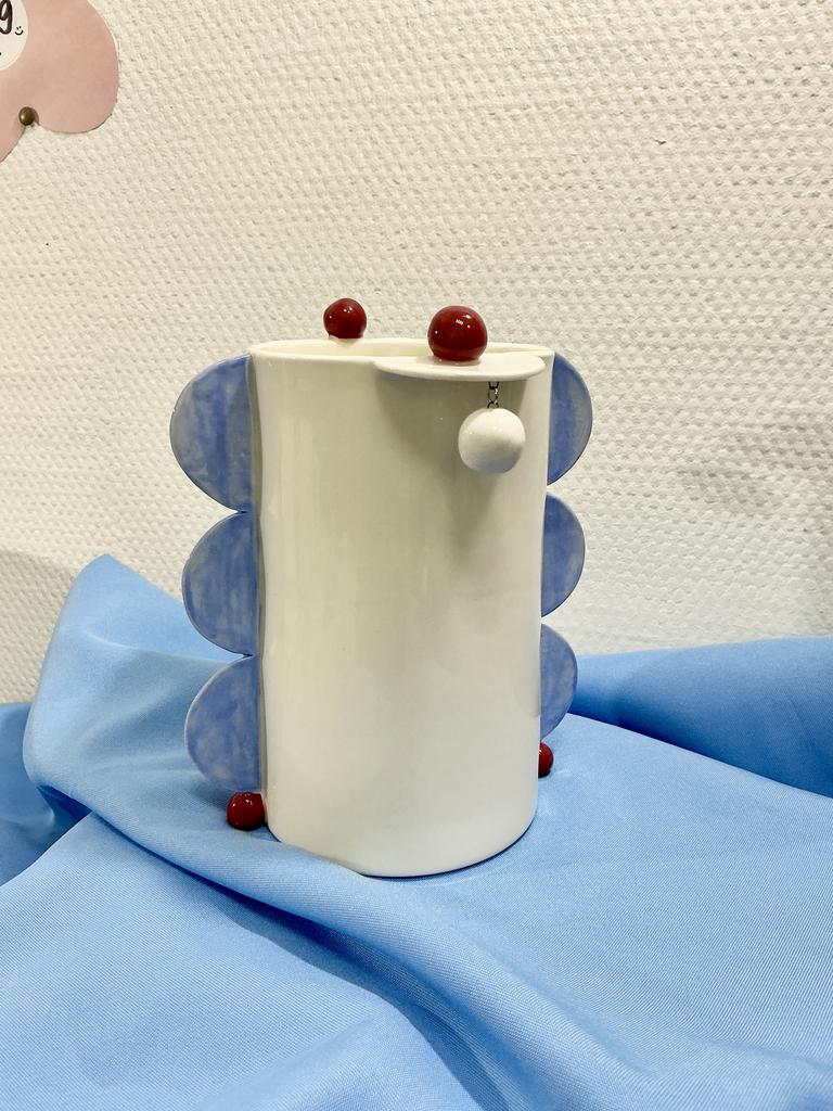 Ваза «Вишнёво-голубая геометрия»