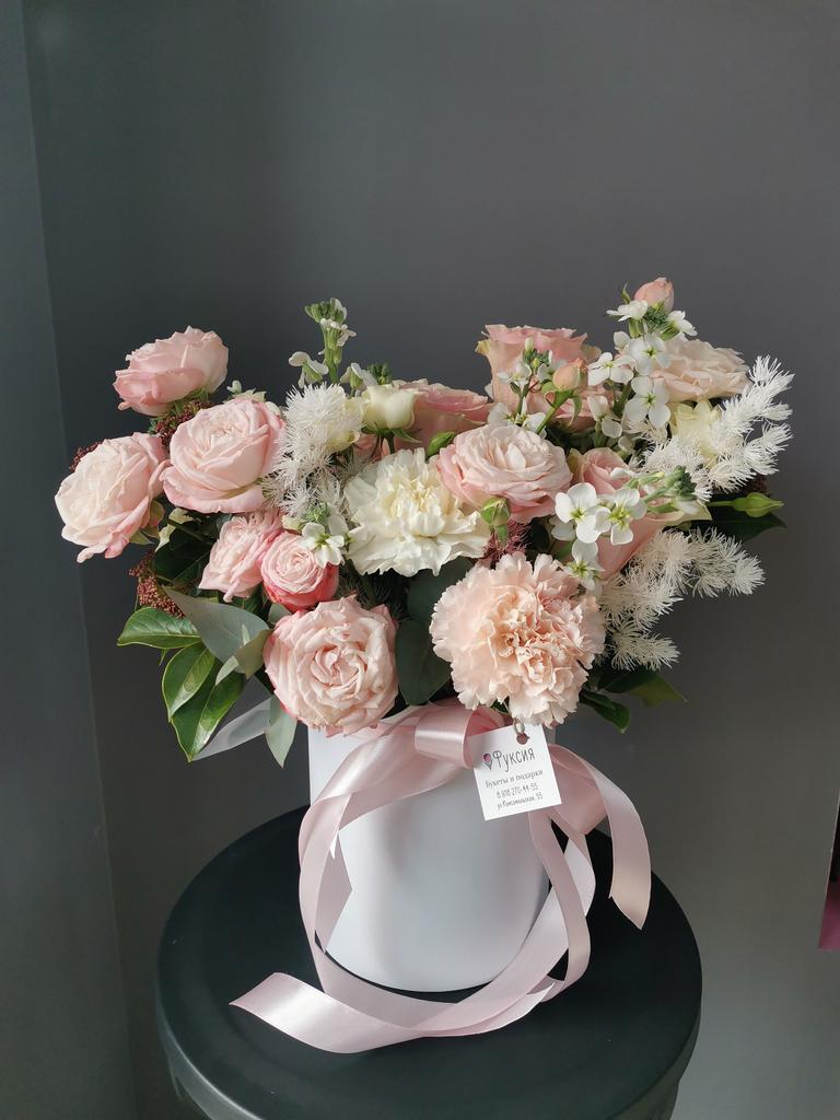 Коробка цветов "Розовые облака"