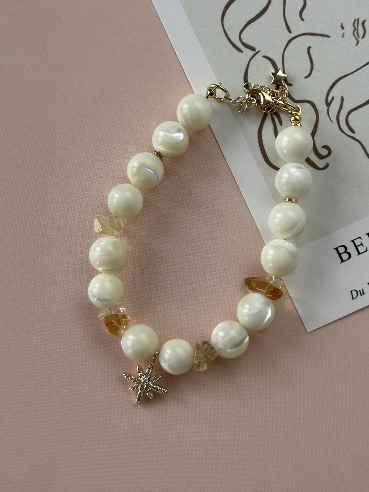 Браслет из перламутра и цитрина