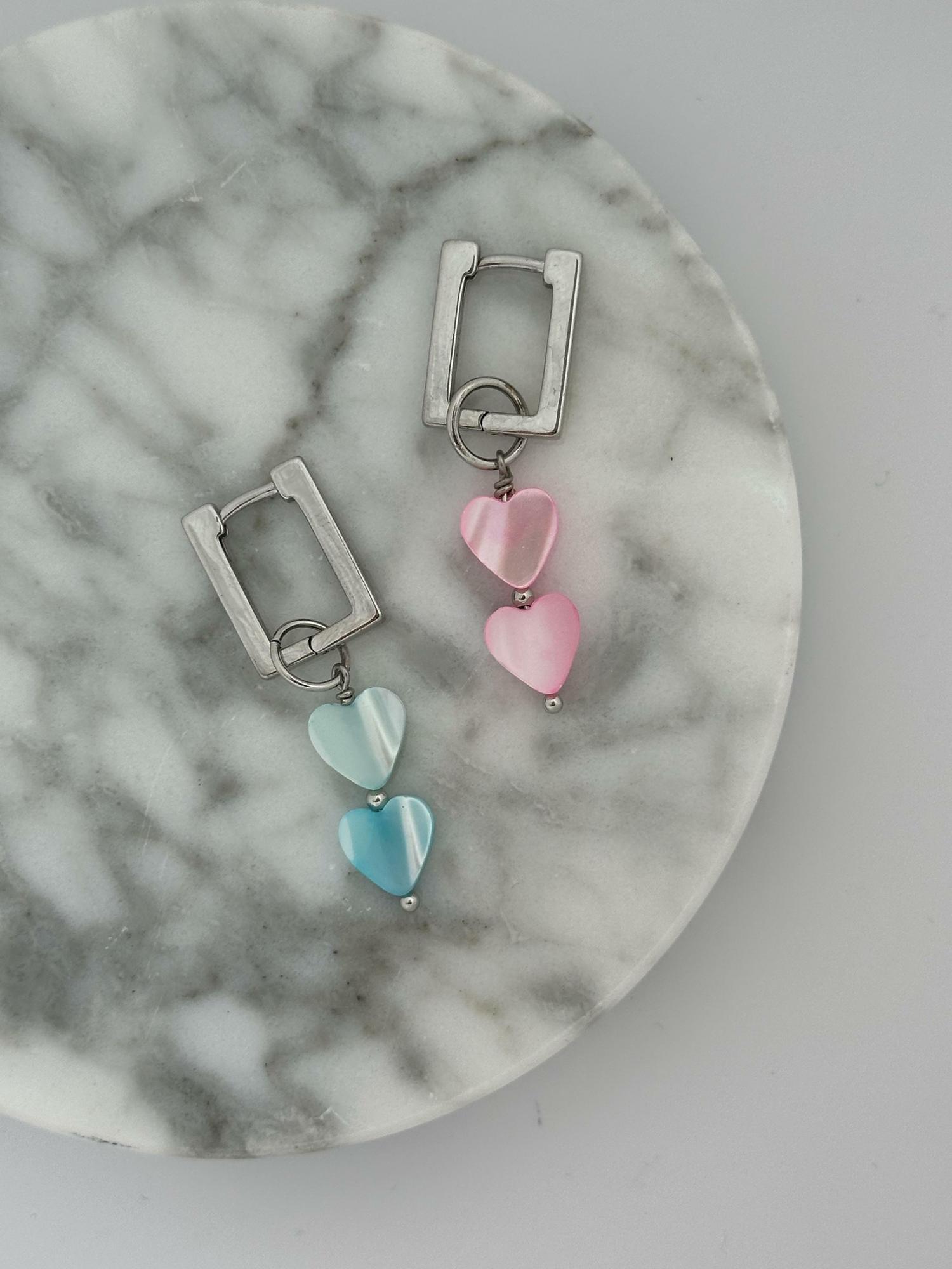 Подвеска Сердца перламутр