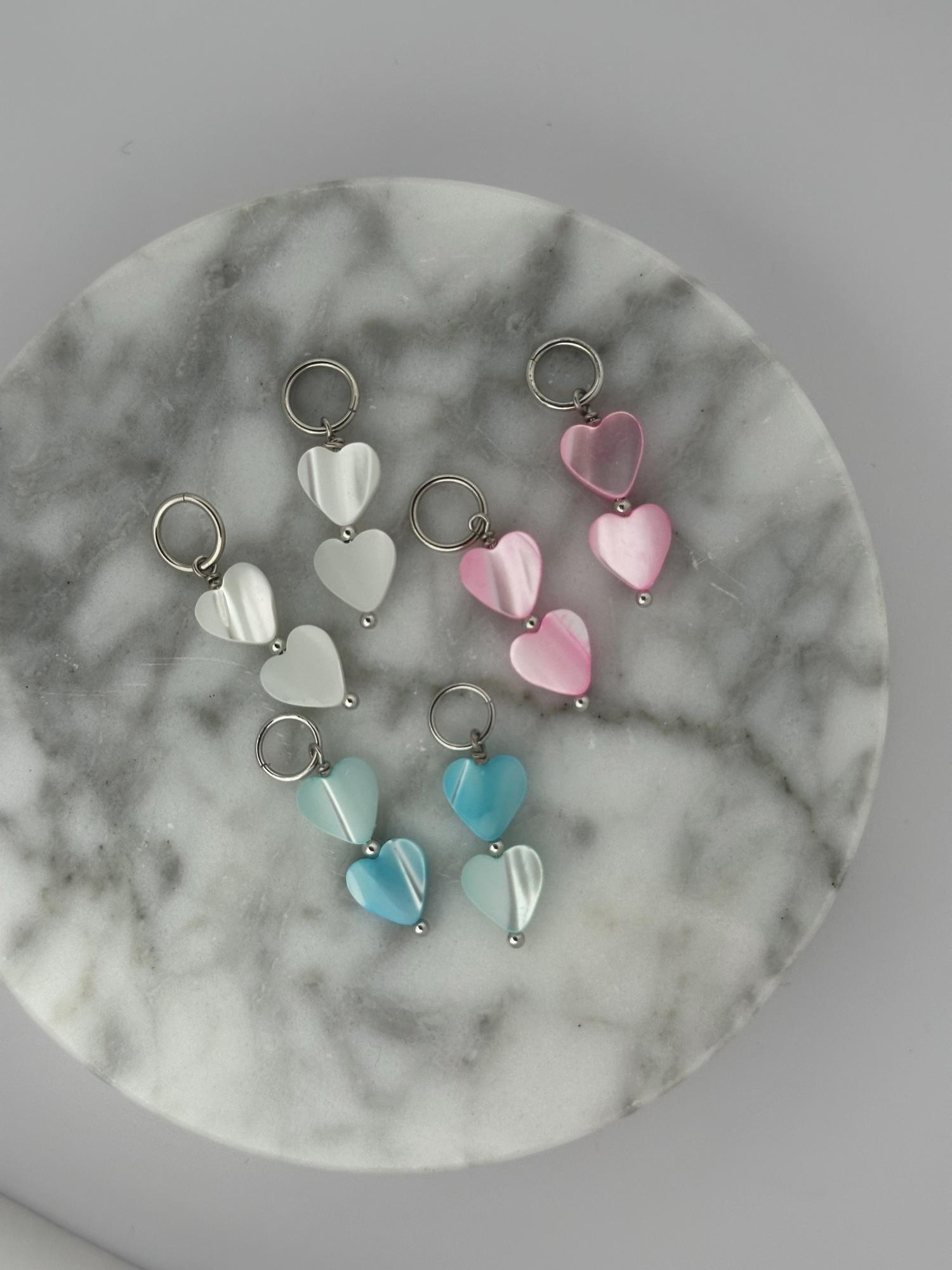 Подвеска Сердца перламутр