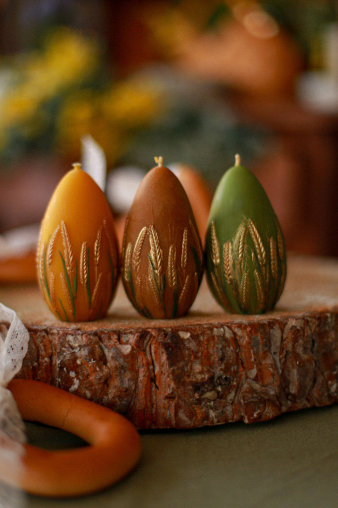 Свеча яйцо «В пшеничном поле»