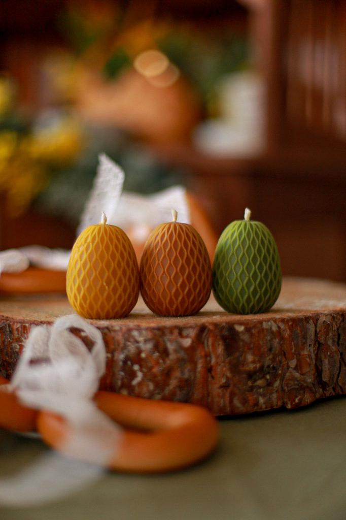 Свеча яйцо «Узор ламинария»