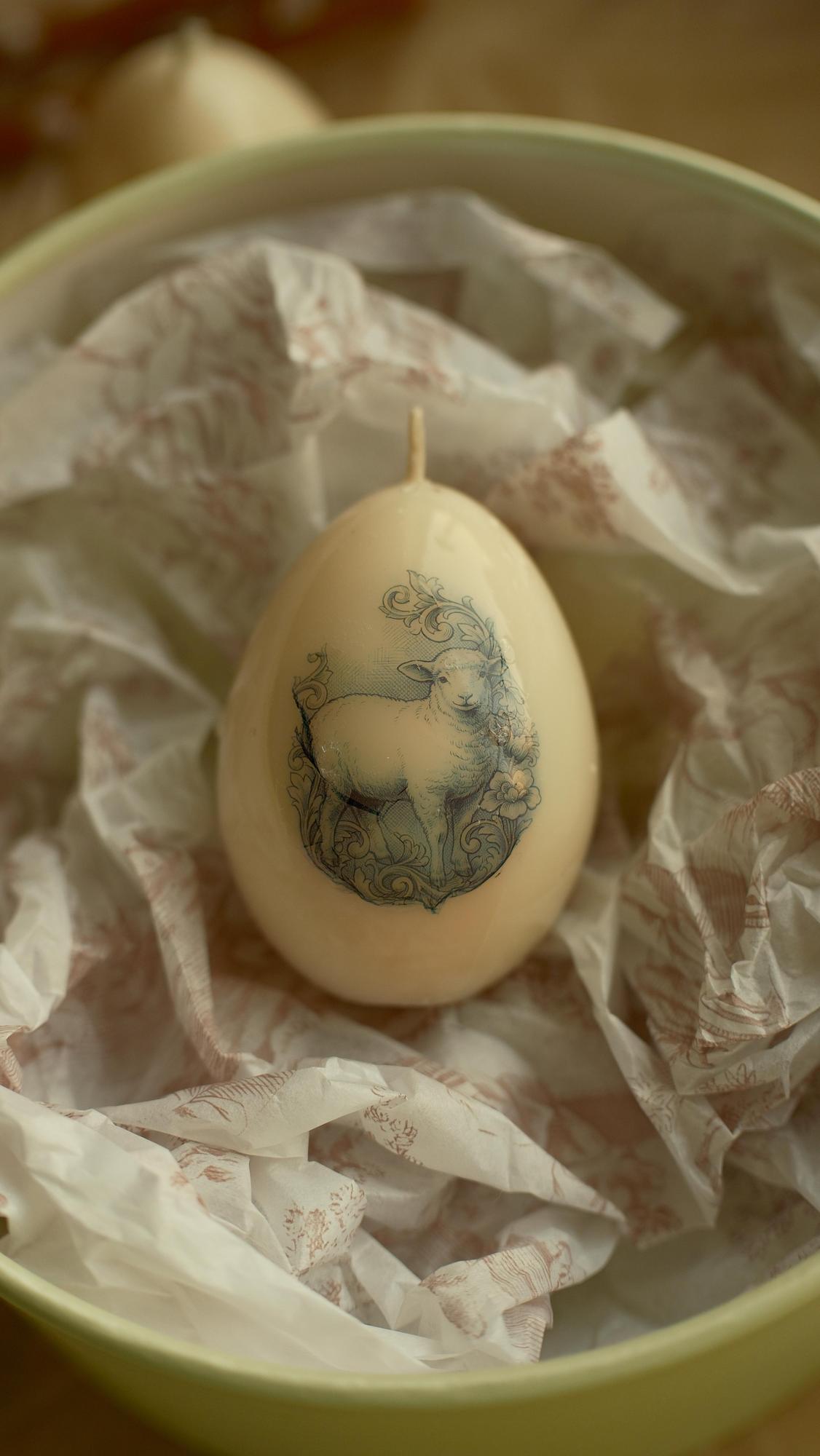 Свеча Яйцо пасхальное в стиле Туаль Де Жуи №4