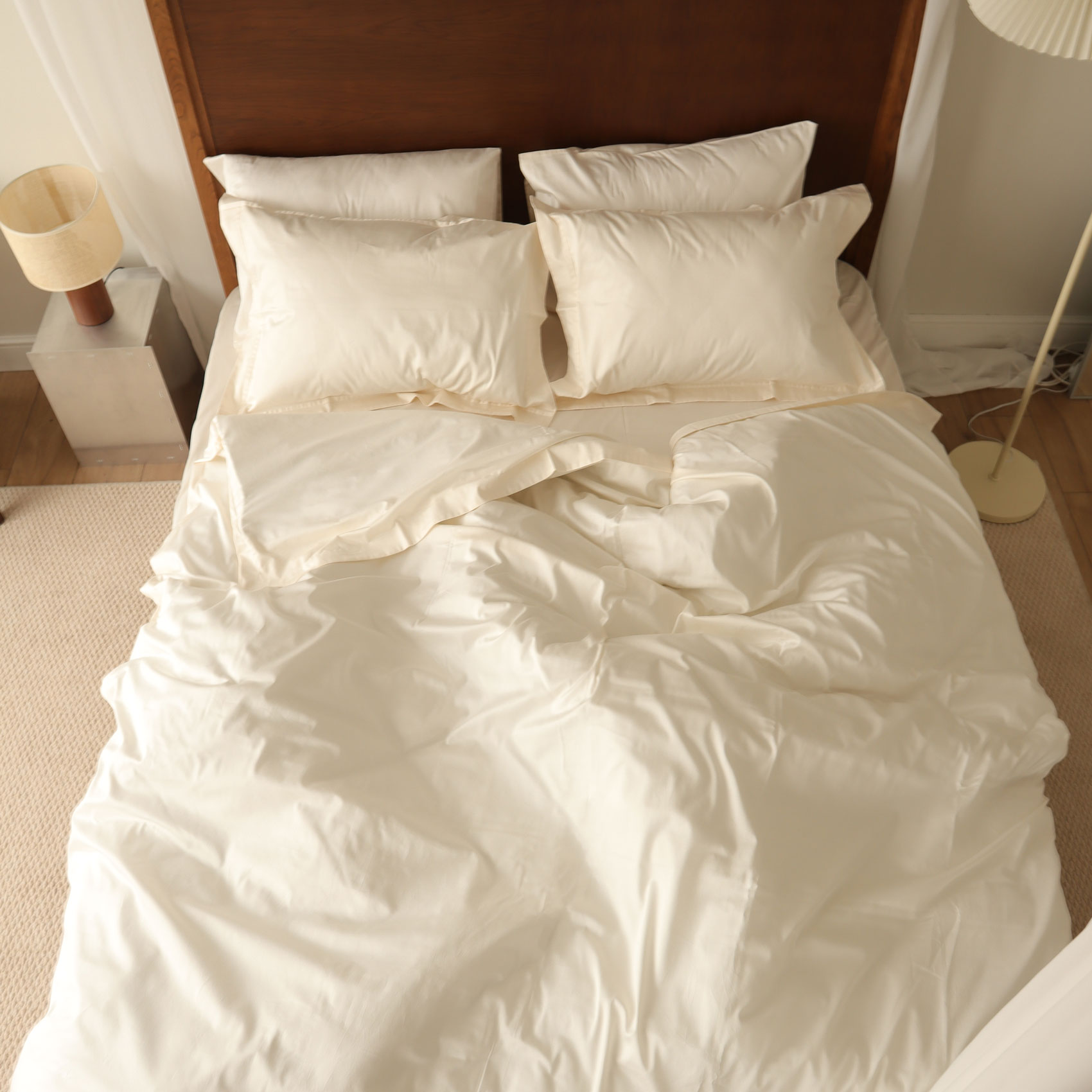 ПОДОДЕЯЛЬНИК ИЗ МАКО-САТИНА "ANTIQUE WHITE"