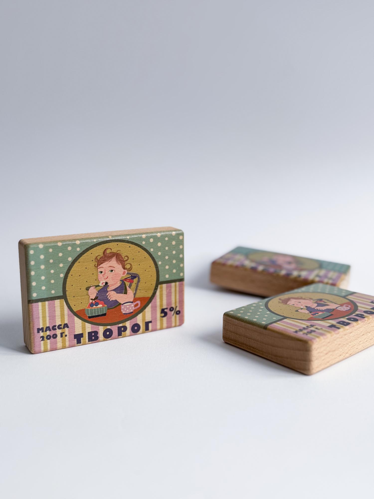 Деревянный творог— игрушечная еда