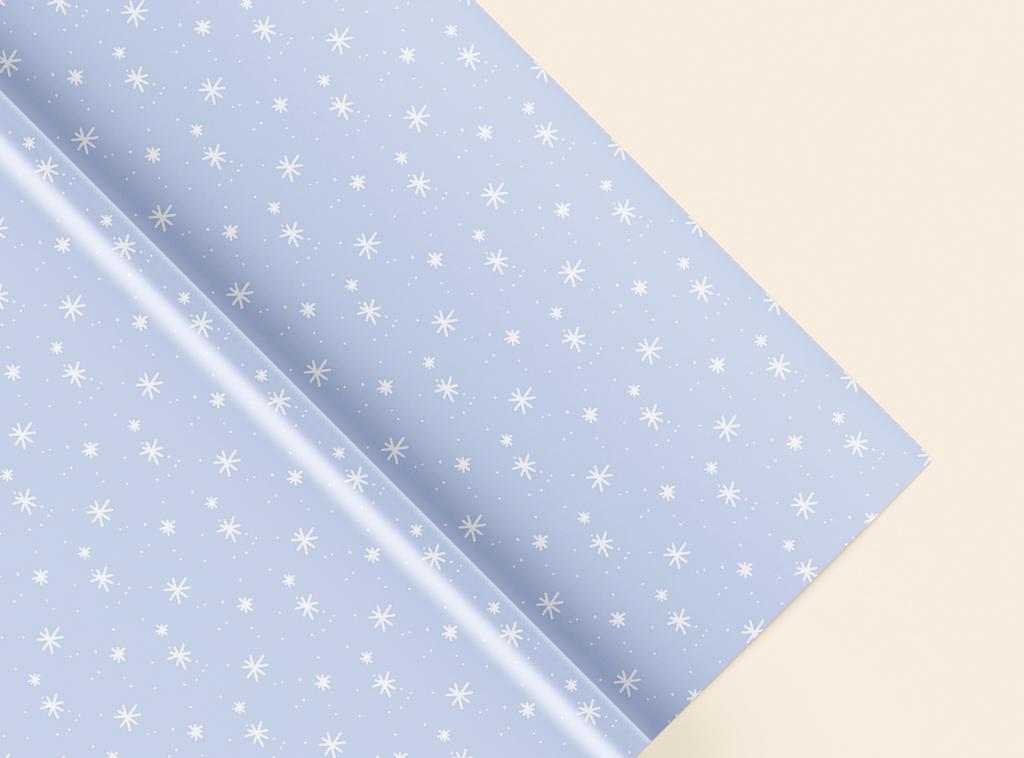 Бумага упаковочная 100*70, Снежинки