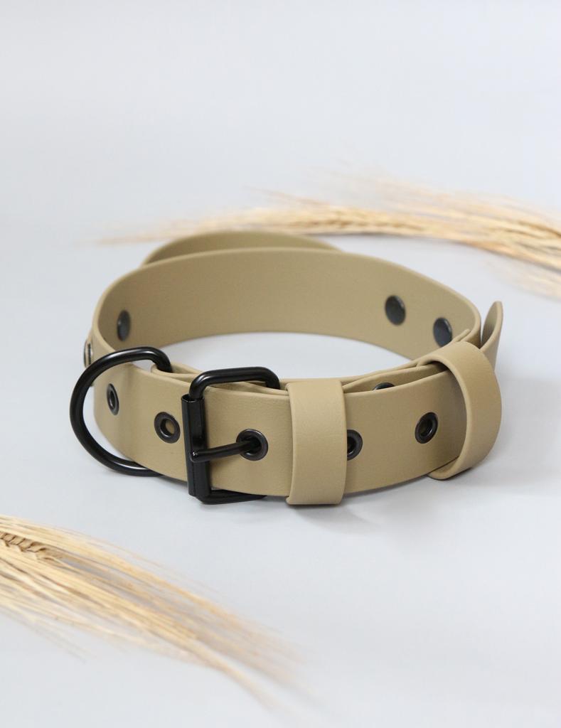 Широкий ошейник песочный 38мм