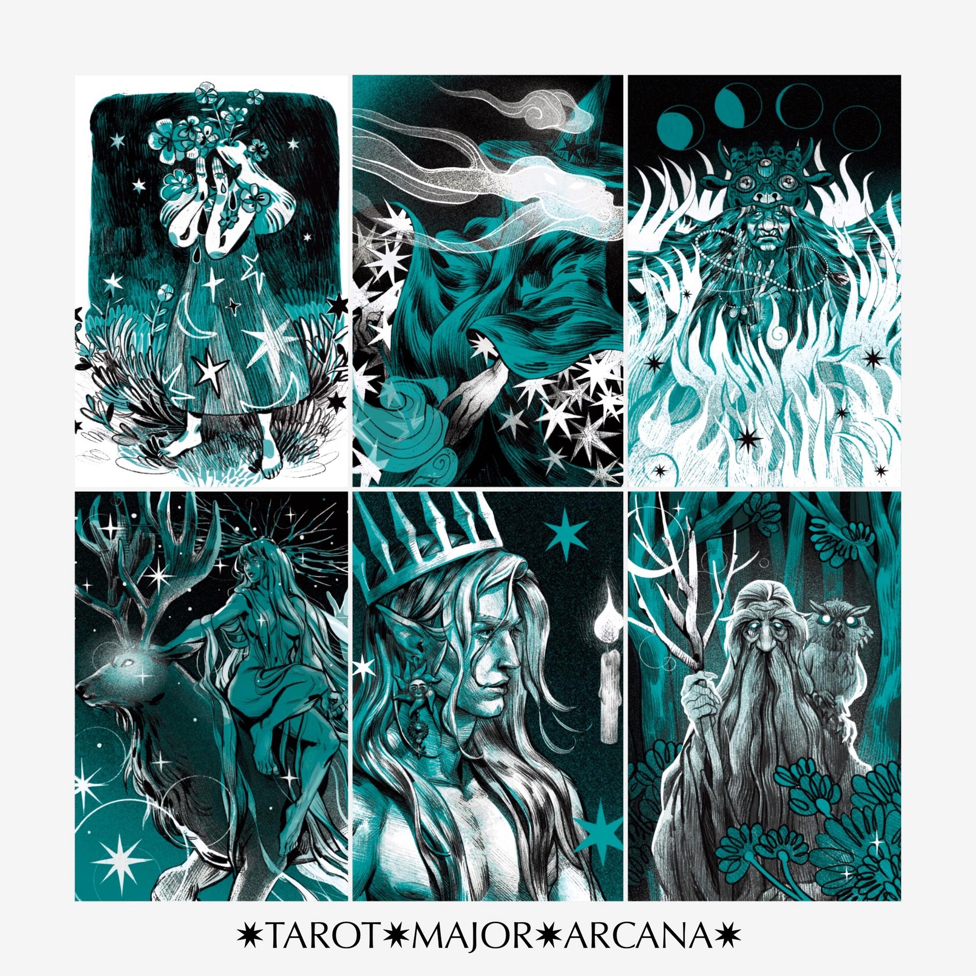 Открытки из серии "Tarot Major Arcana" ("Старшие Арканы Таро")