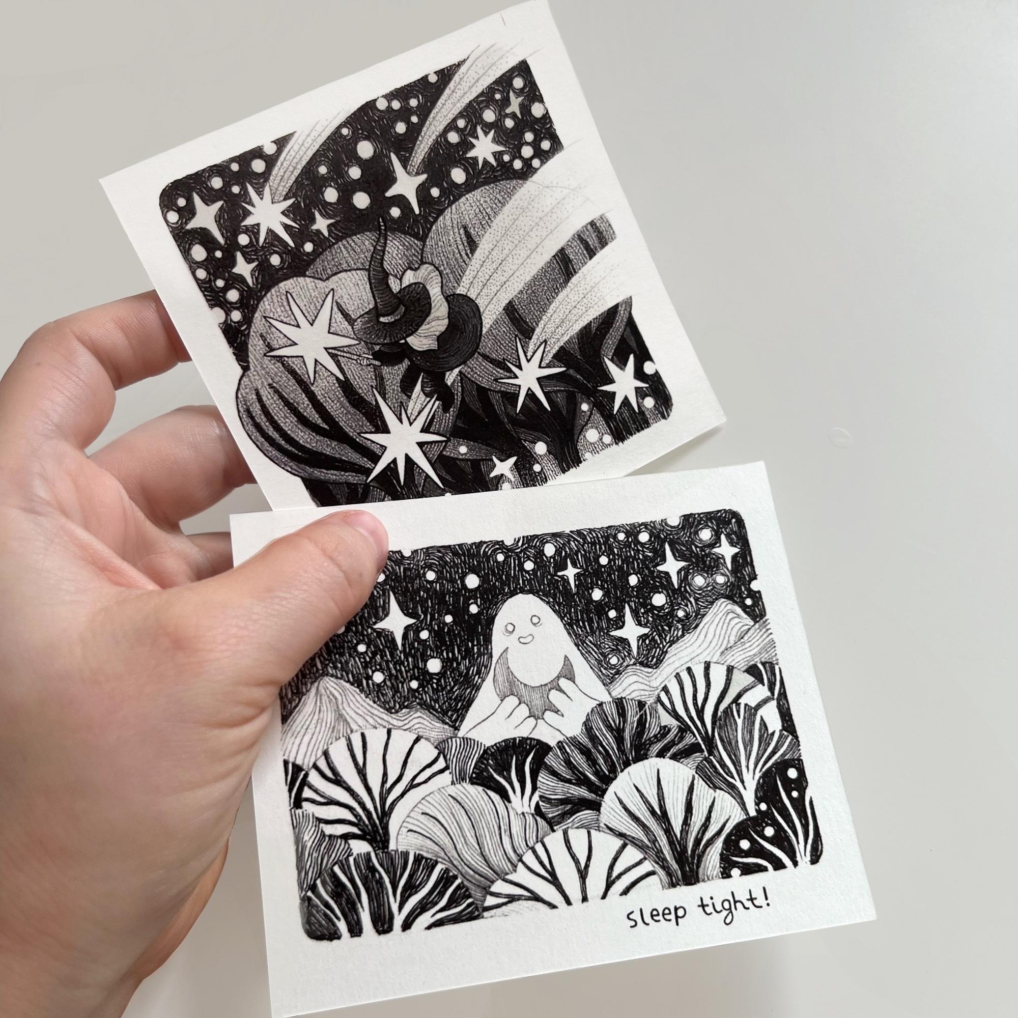 Малышковые чёрно-белые открытки