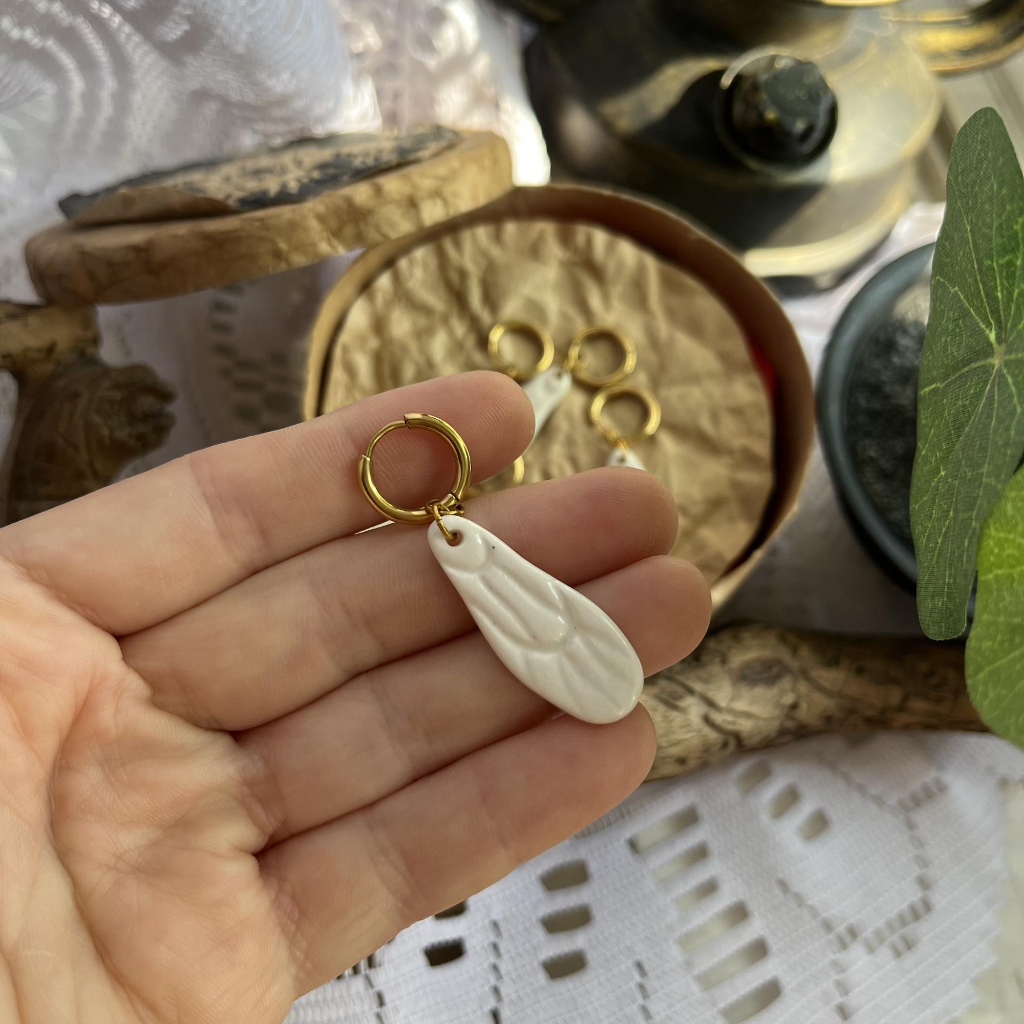 Моносерьга крылышко феи