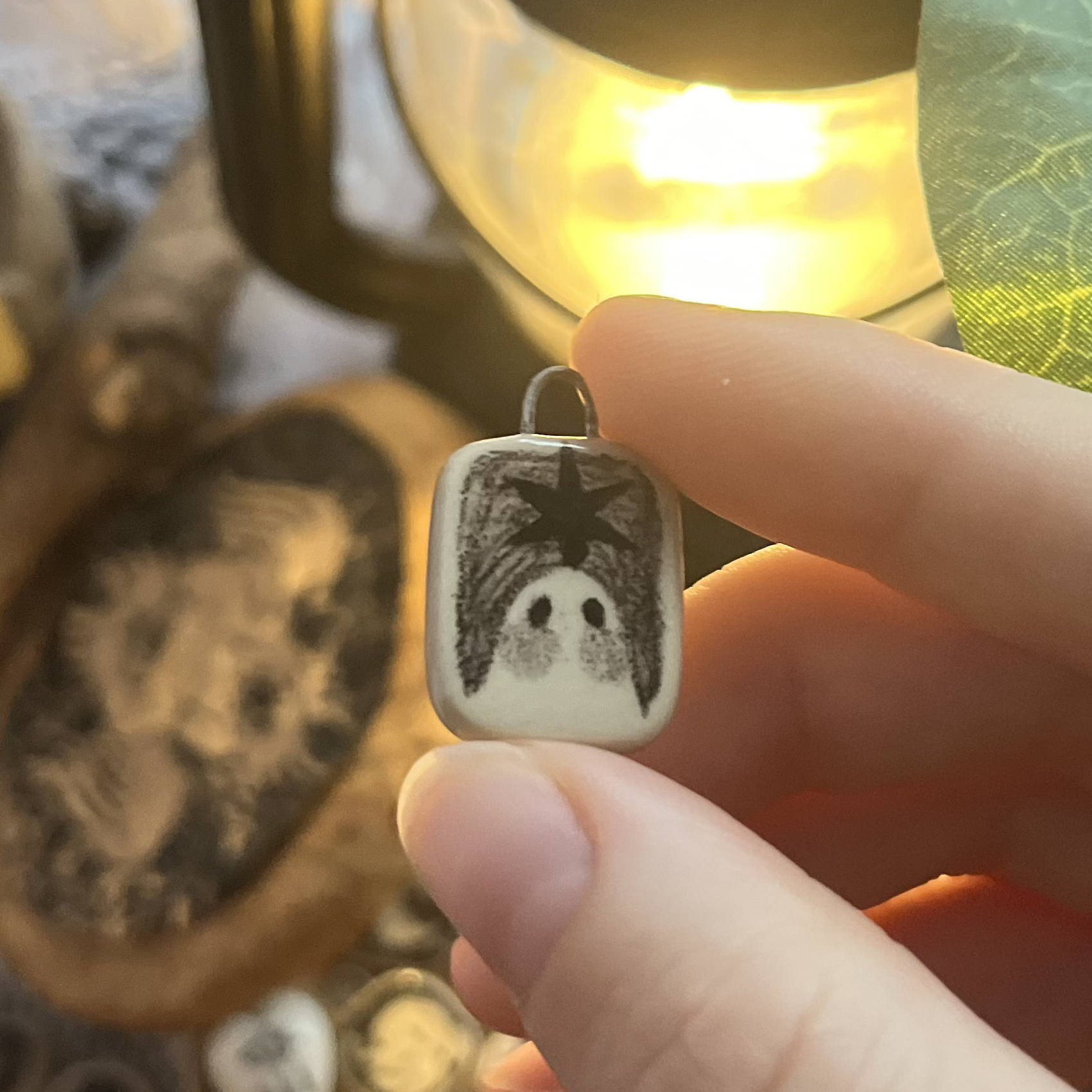 Кулончик/моносерьга призрак со звездой ✶