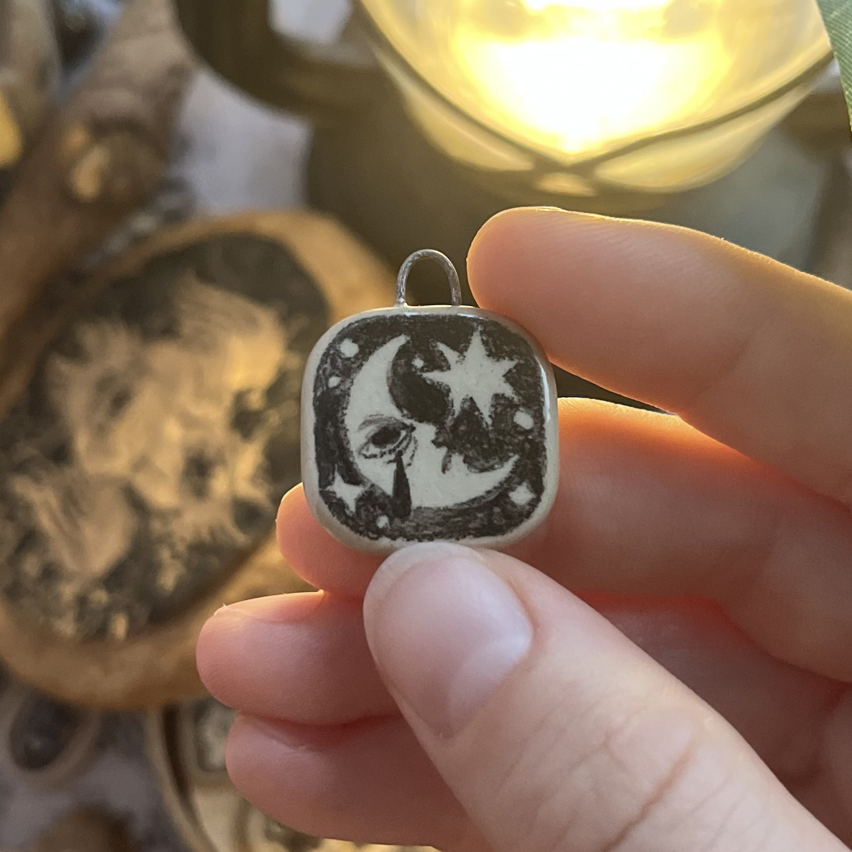 Кулончик плачущий месяц со звездой ✶