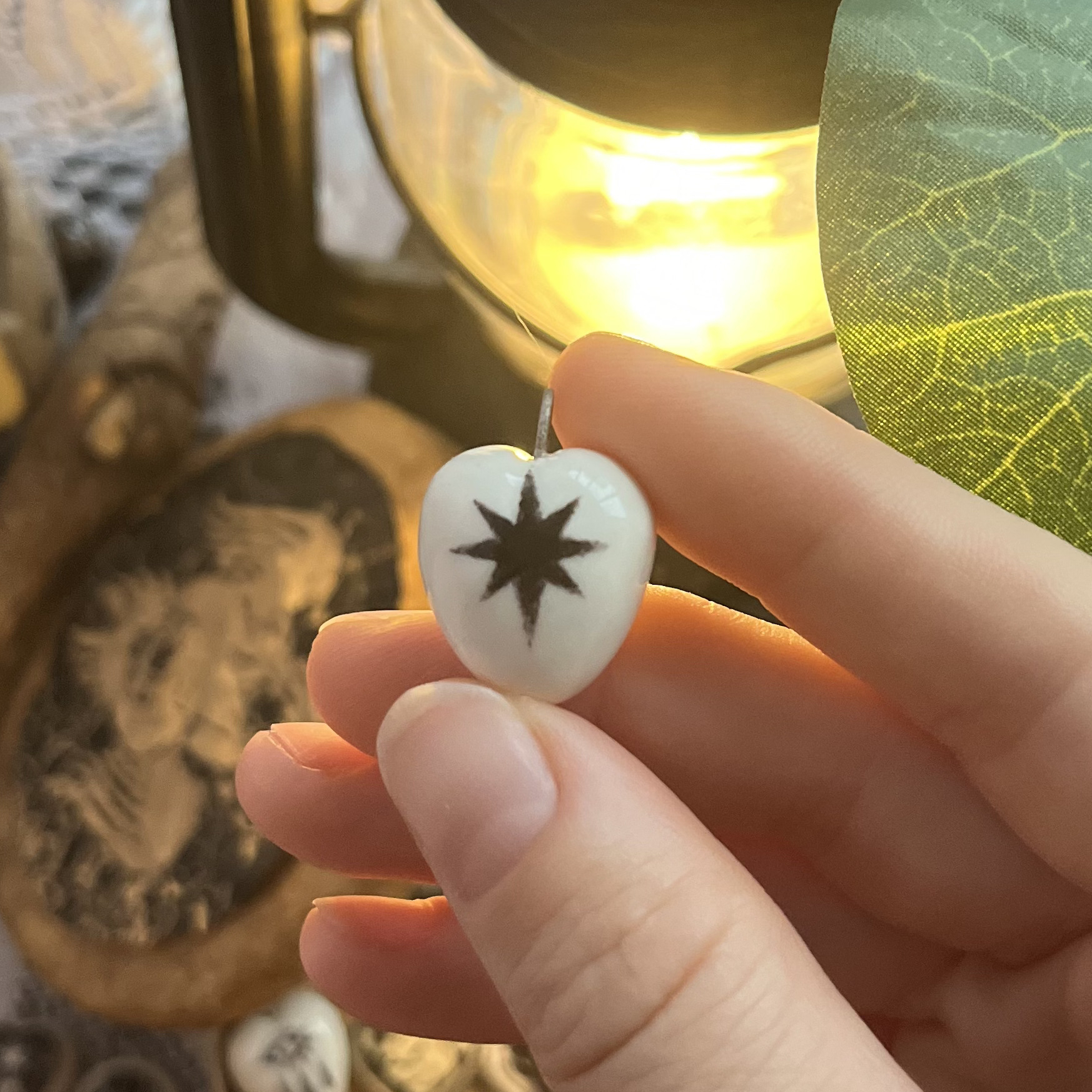 Кулончик/моносерьга сердце со звездой ✶