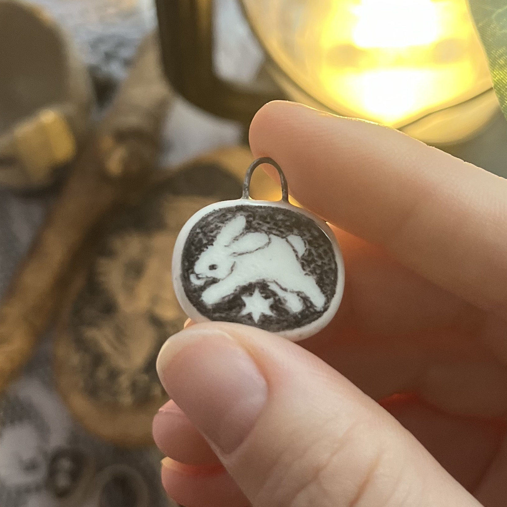 Кулончик/моносерьга кролик ✶