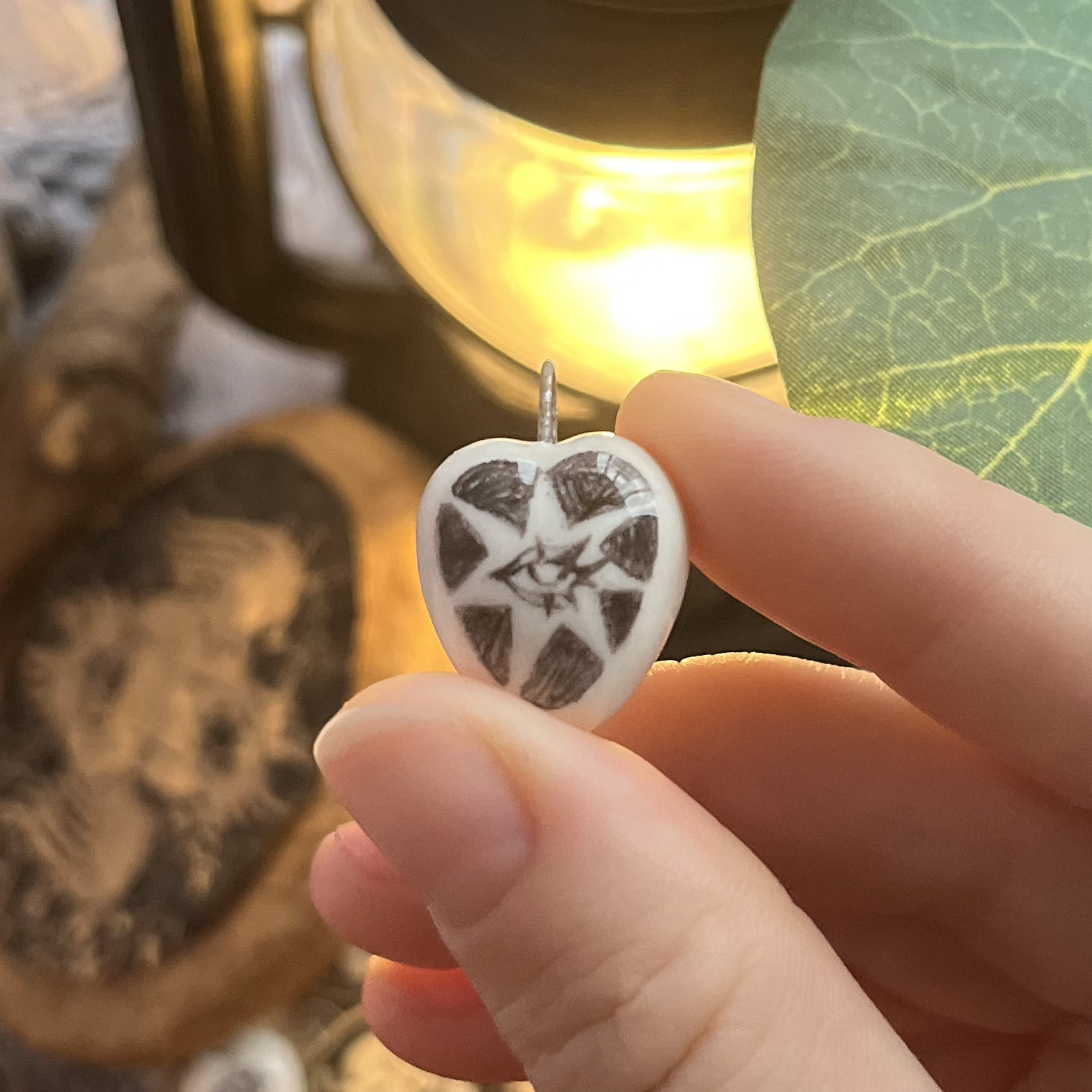 Кулончик/моносерьга сердце с глазом в звезде ✶