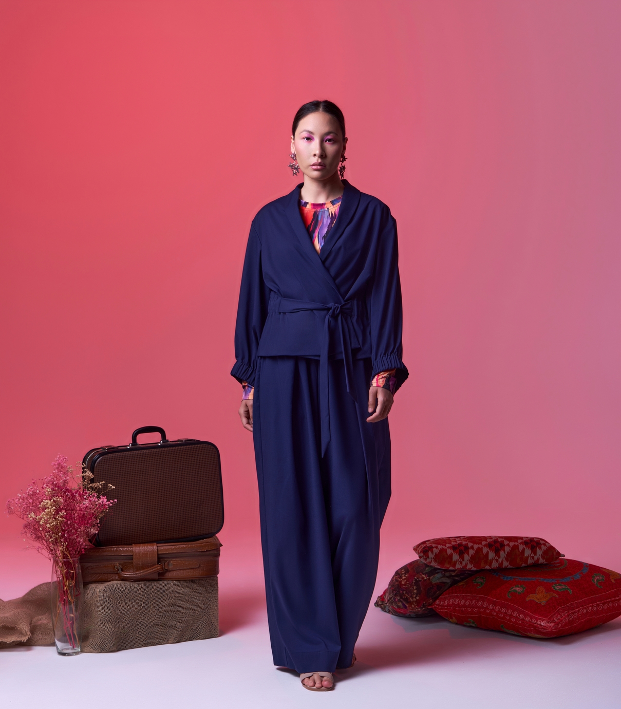 Жакет-кимоно синий