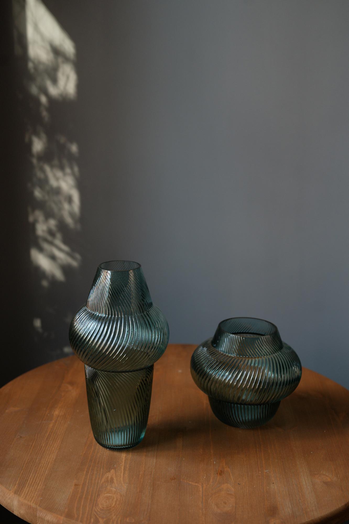 Ваза бирюзовая рельефная