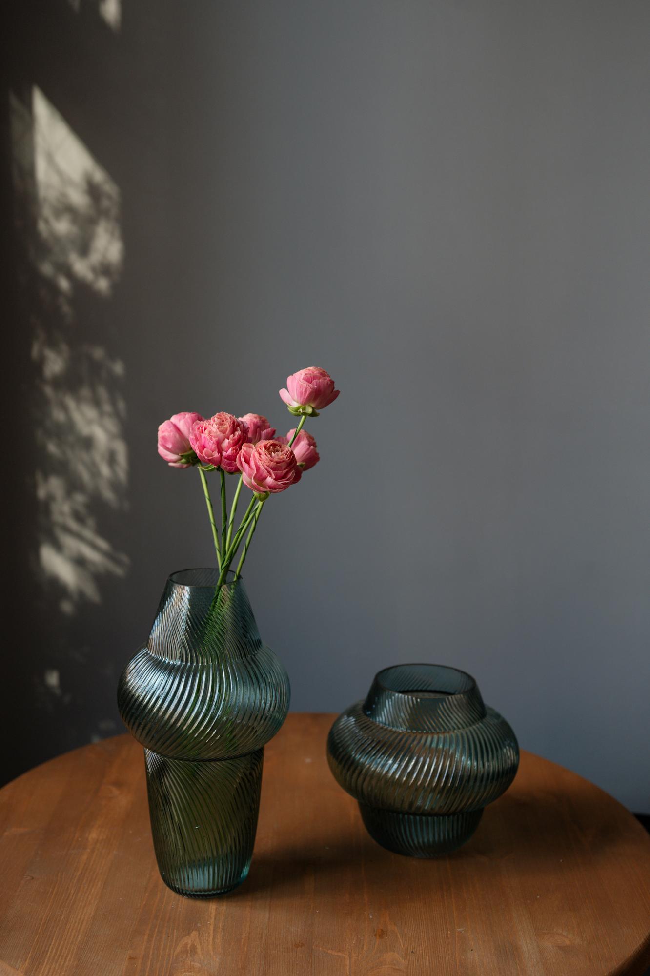 Ваза бирюзовая рельефная