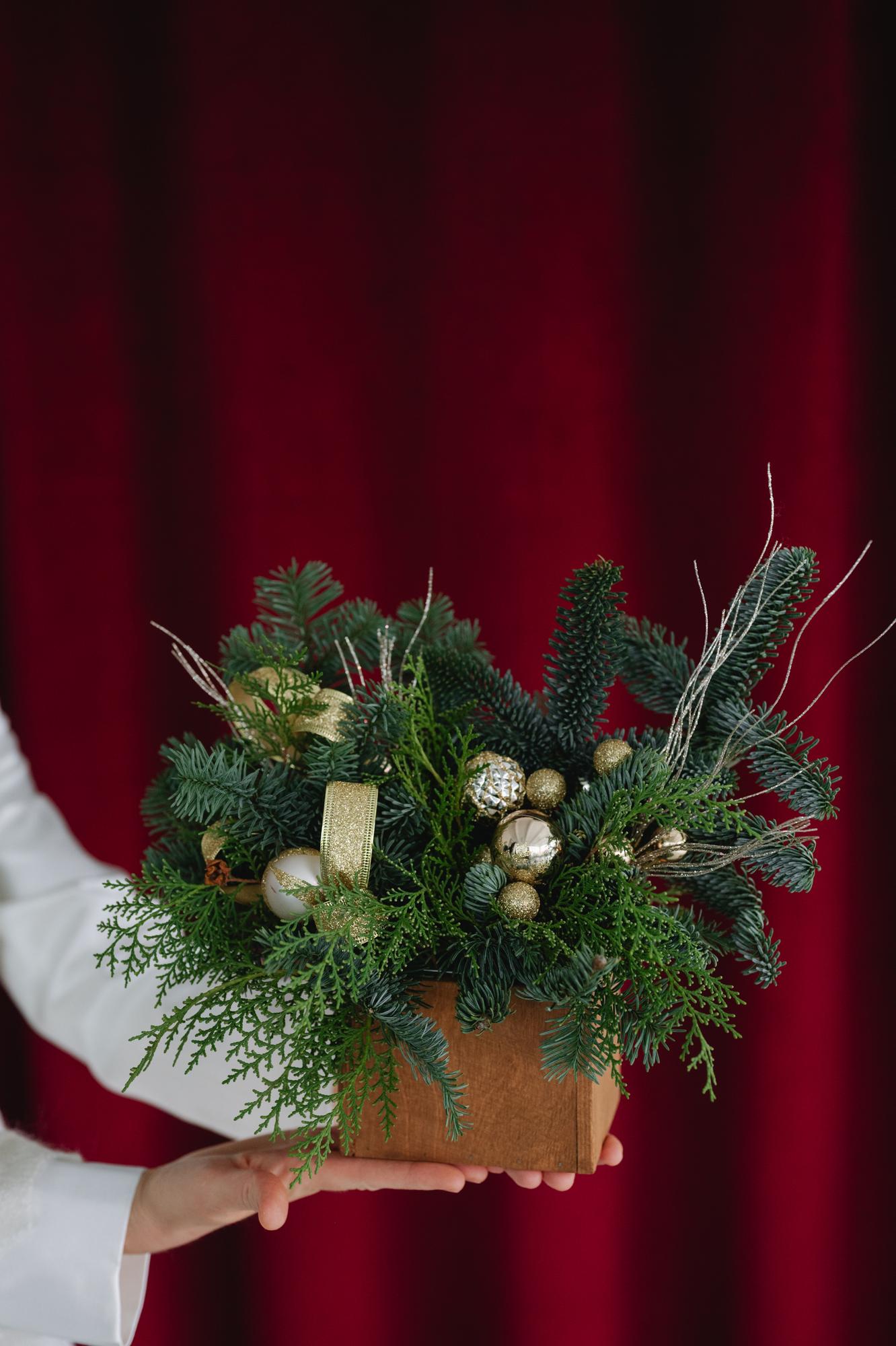 Еловая композиция "Брызги шампанского"