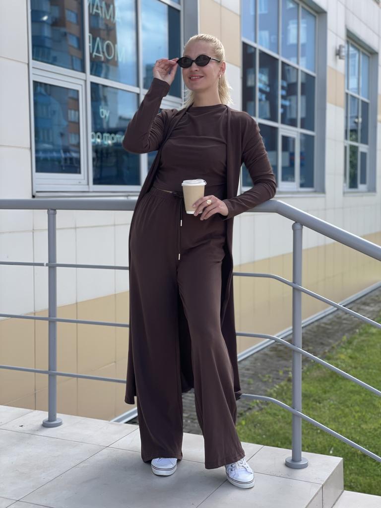 Костюм тройка шоколадный