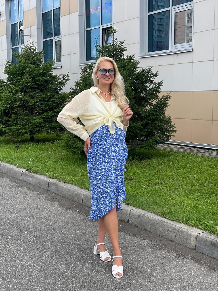 Юбка на запах, синяя