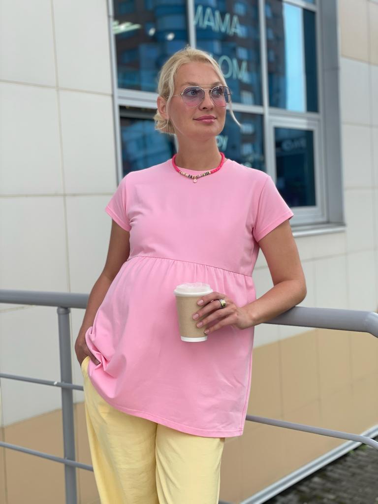 Футболка-колокольчик, розовая