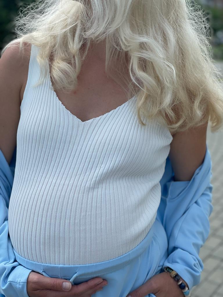 Топ трикотажный в рубчик