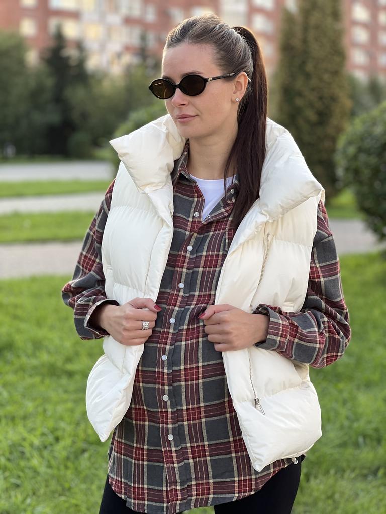 Рубашка клетка, бардовая