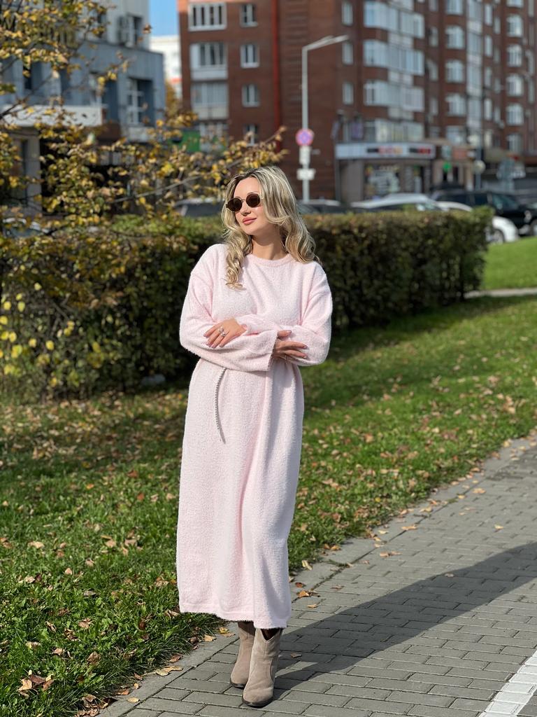 Платье «пушистик», розовое