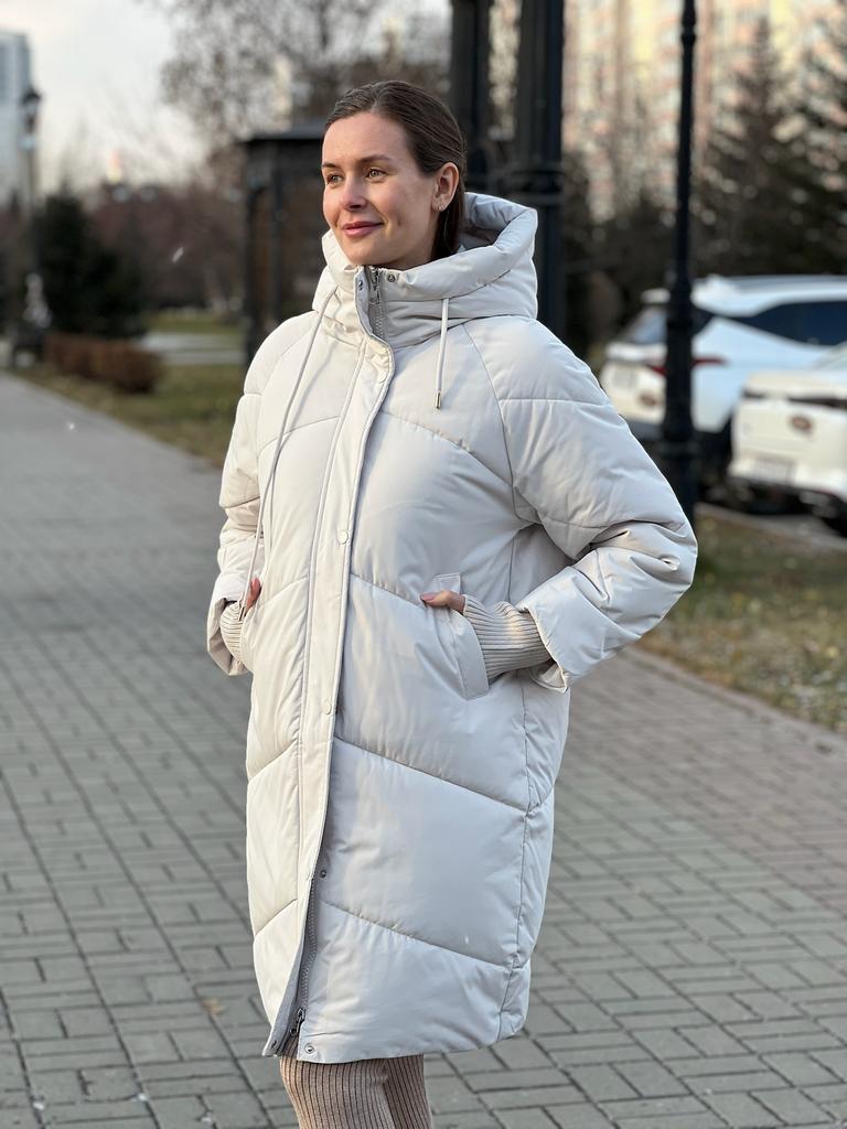 Куртка удлиненная, молочная