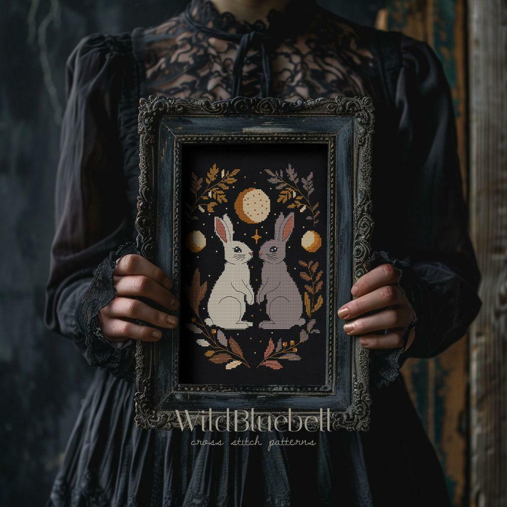 Кроличья магия. Электронная схема вышивки крестиком