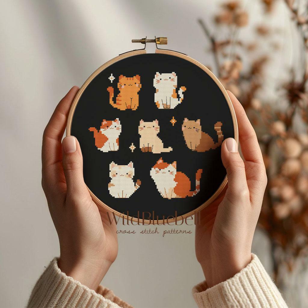 Кототерапия. Электронная схема вышивки крестиком