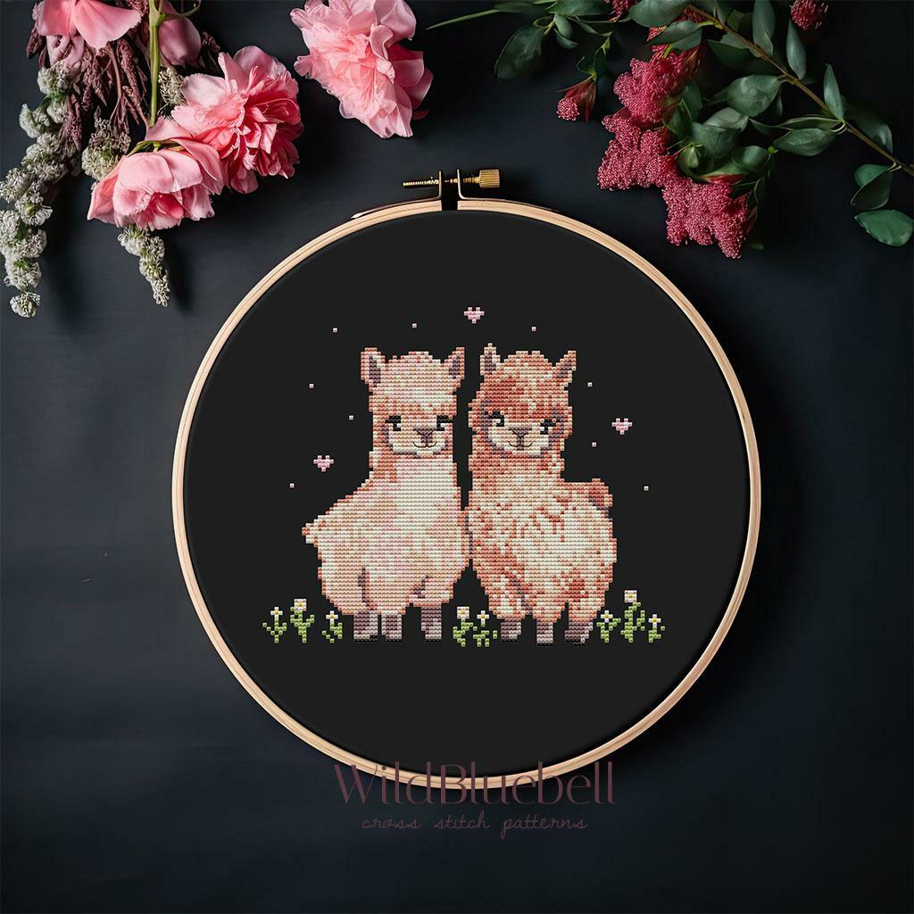 Альпаки. Электронная схема вышивки крестиком