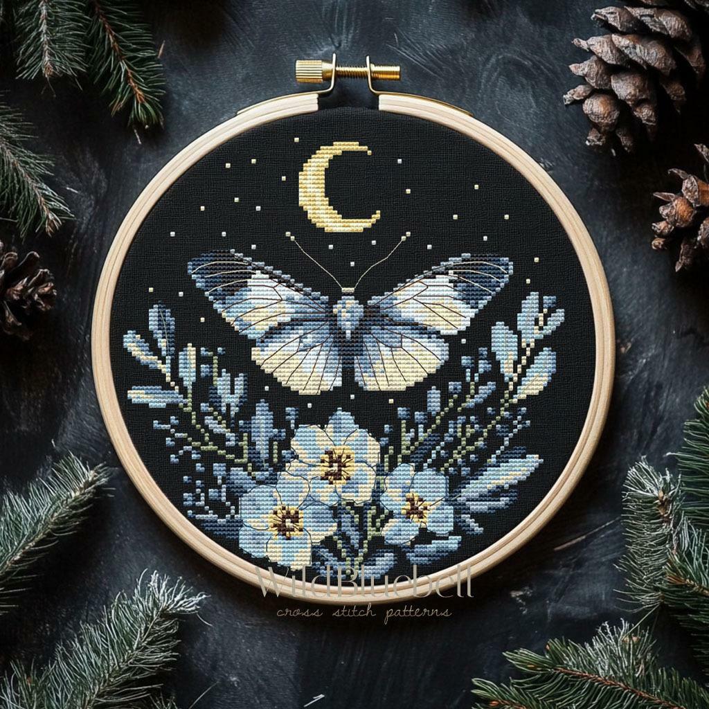 Свет под луной. Электронная схема вышивки крестиком