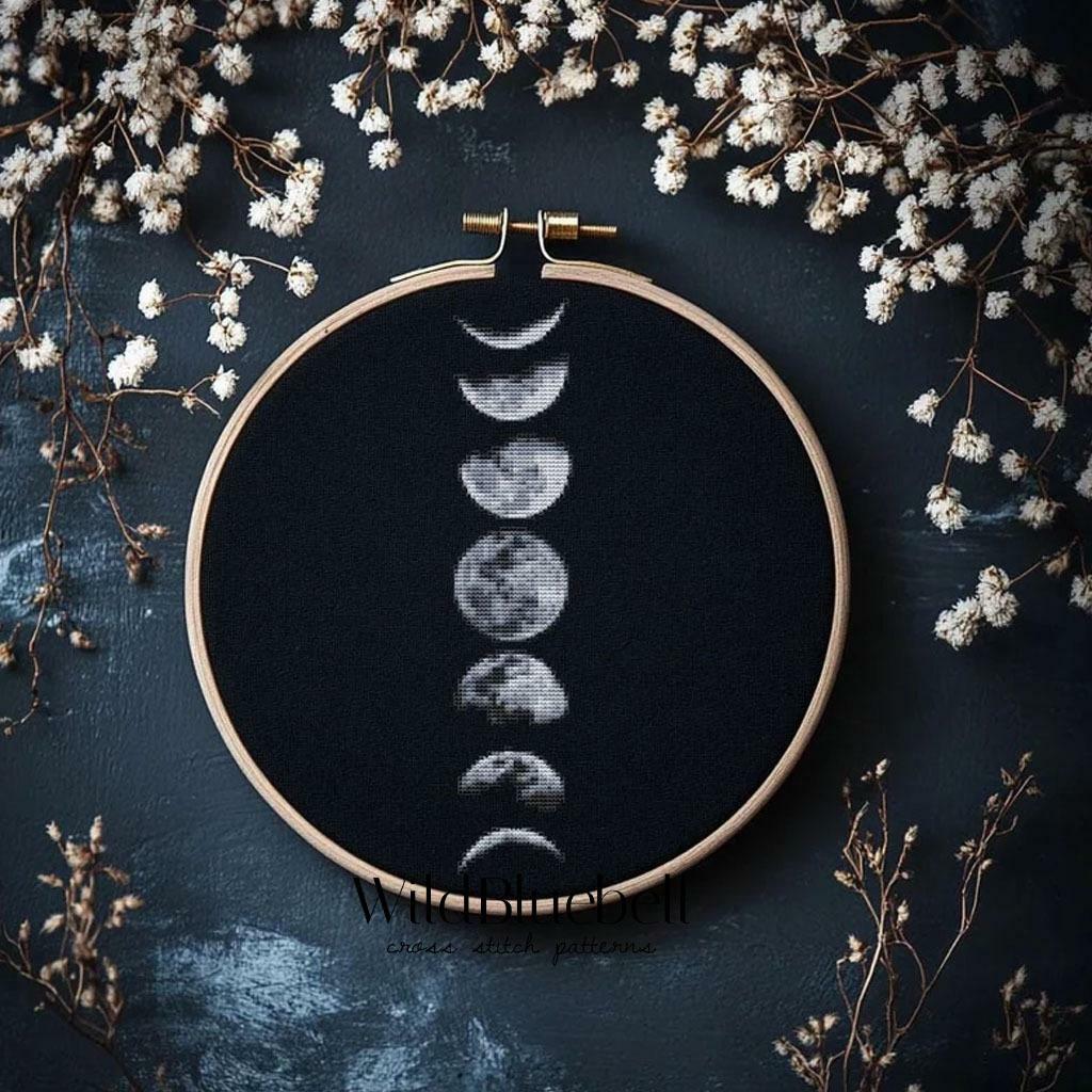 Лунные фазы. Электронная схема вышивки крестиком