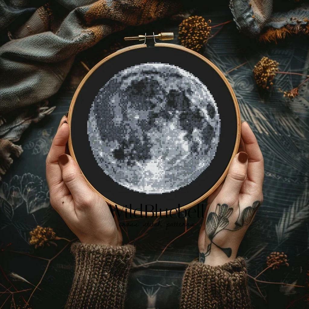 Полнолуние. Электронная схема вышивки крестиком