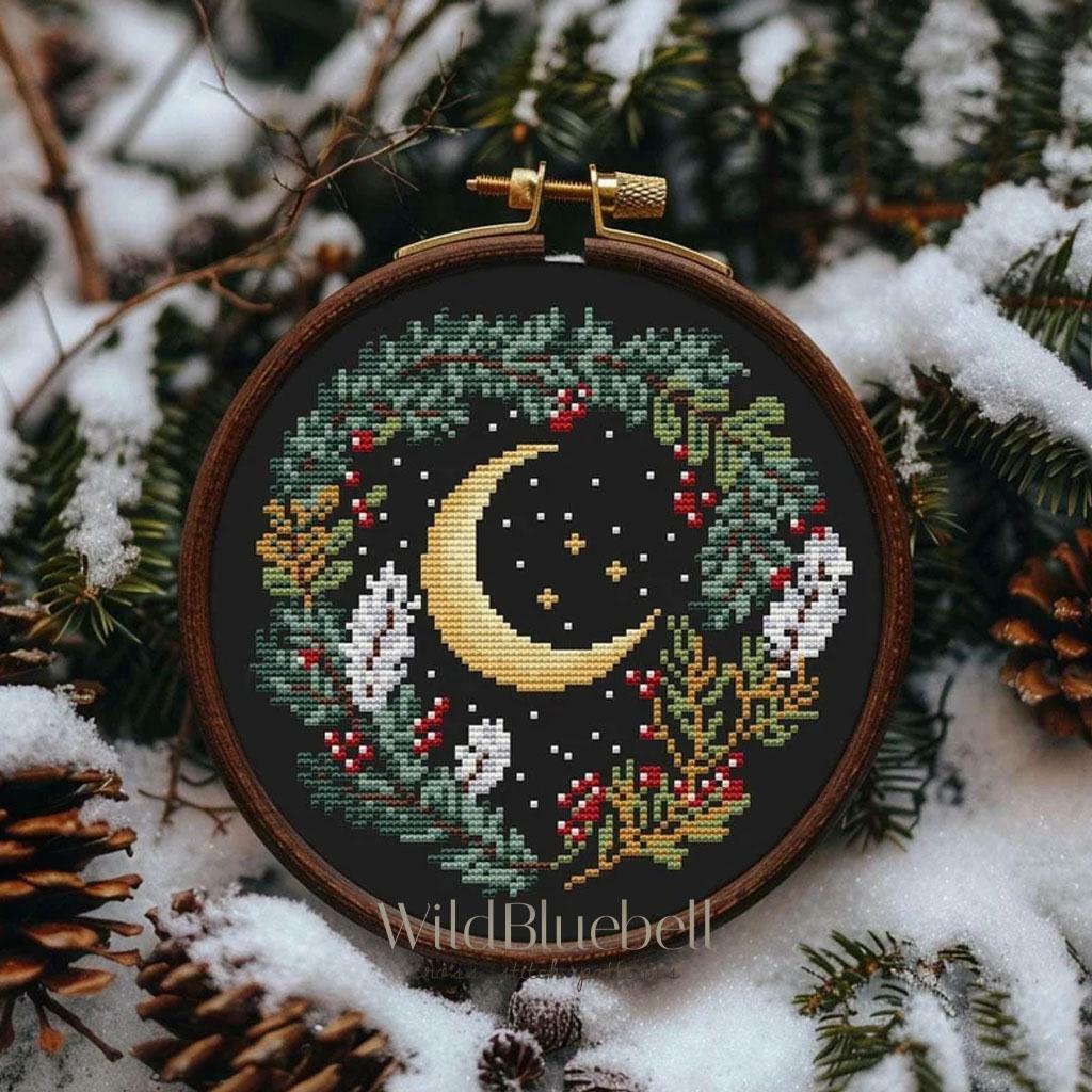 Рождественская ночь. Электронная схема вышивки крестиком