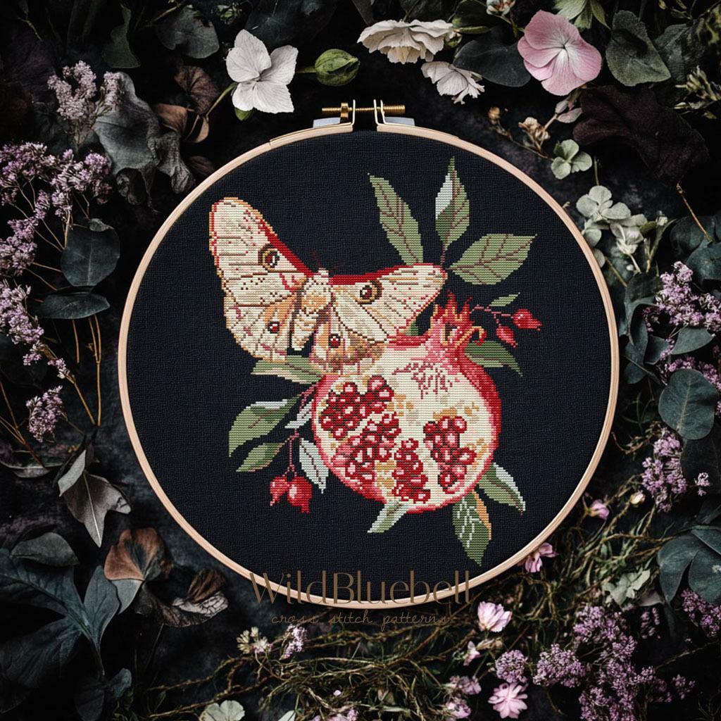 Мотылек Персефона. Электронная схема вышивки крестиком