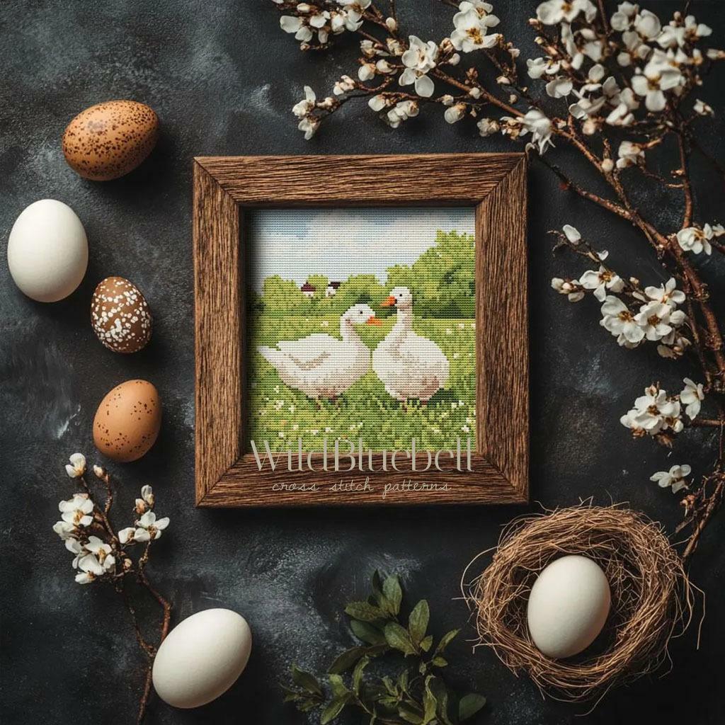 Гусики. Электронная схема вышивки крестиком