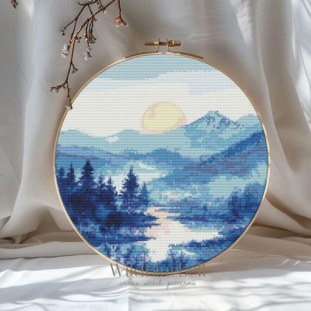 Свет над долиной. Электронная схема вышивки крестиком
