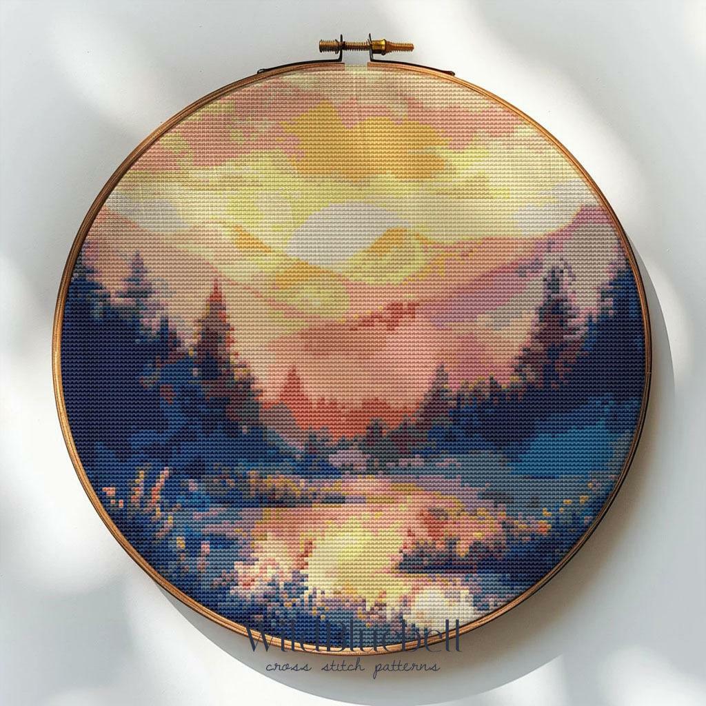 Тепло уходящего дня. Электронная схема вышивки крестиком