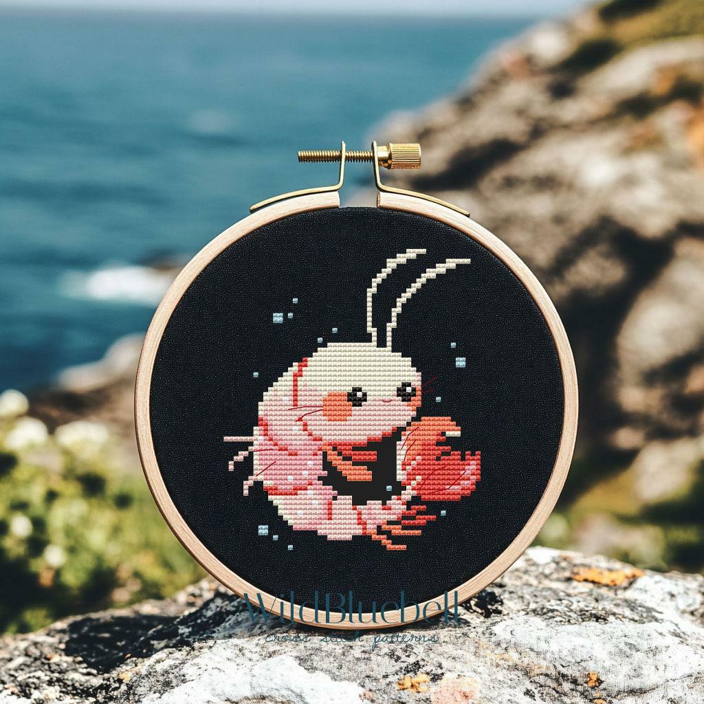 Привет с моря.. Электронная схема вышивки крестиком