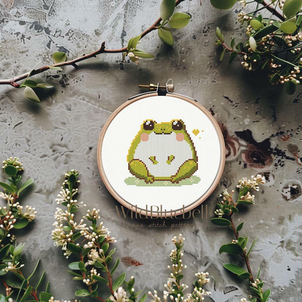 Сидит-молчит. Электронная схема вышивки крестиком