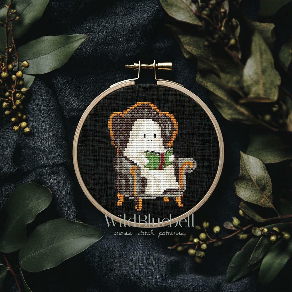 Привидение, которое читало. Электронная схема вышивки крестиком