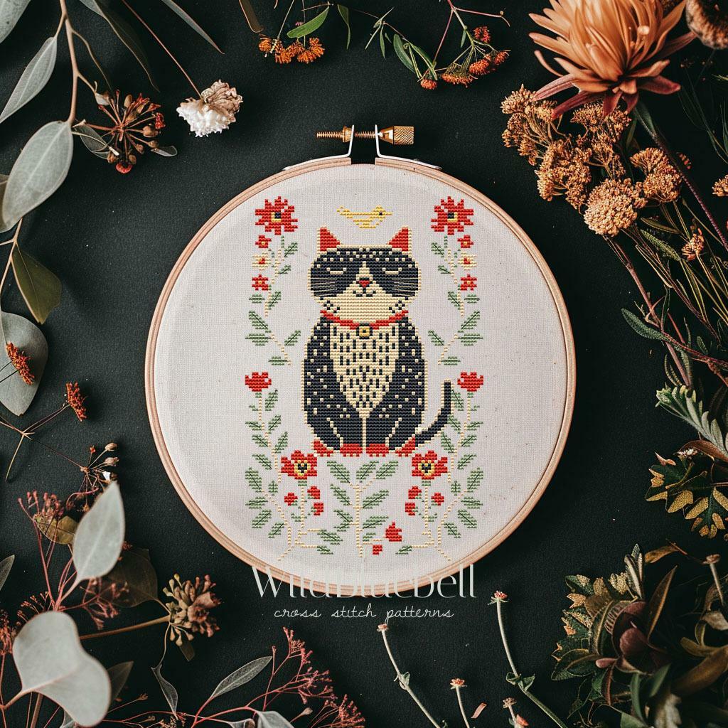 Кот Травник. Электронная схема вышивки крестиком