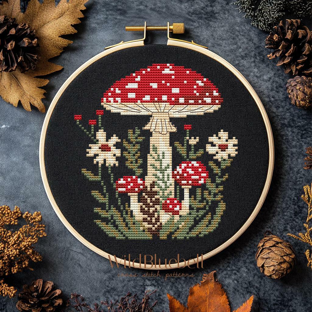 Огни под елью. Электронная схема вышивки крестиком