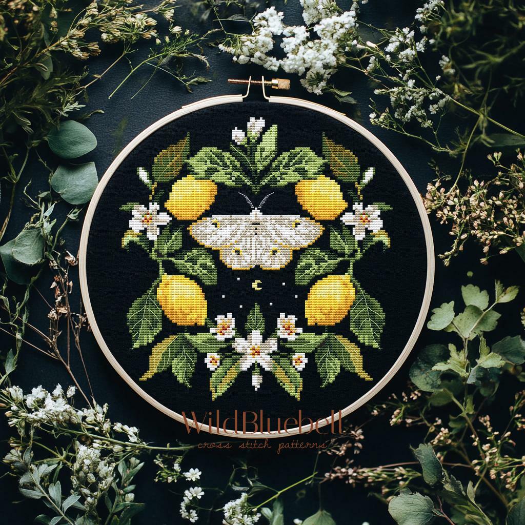 В лунном лимоннике. Электронная схема вышивки крестиком