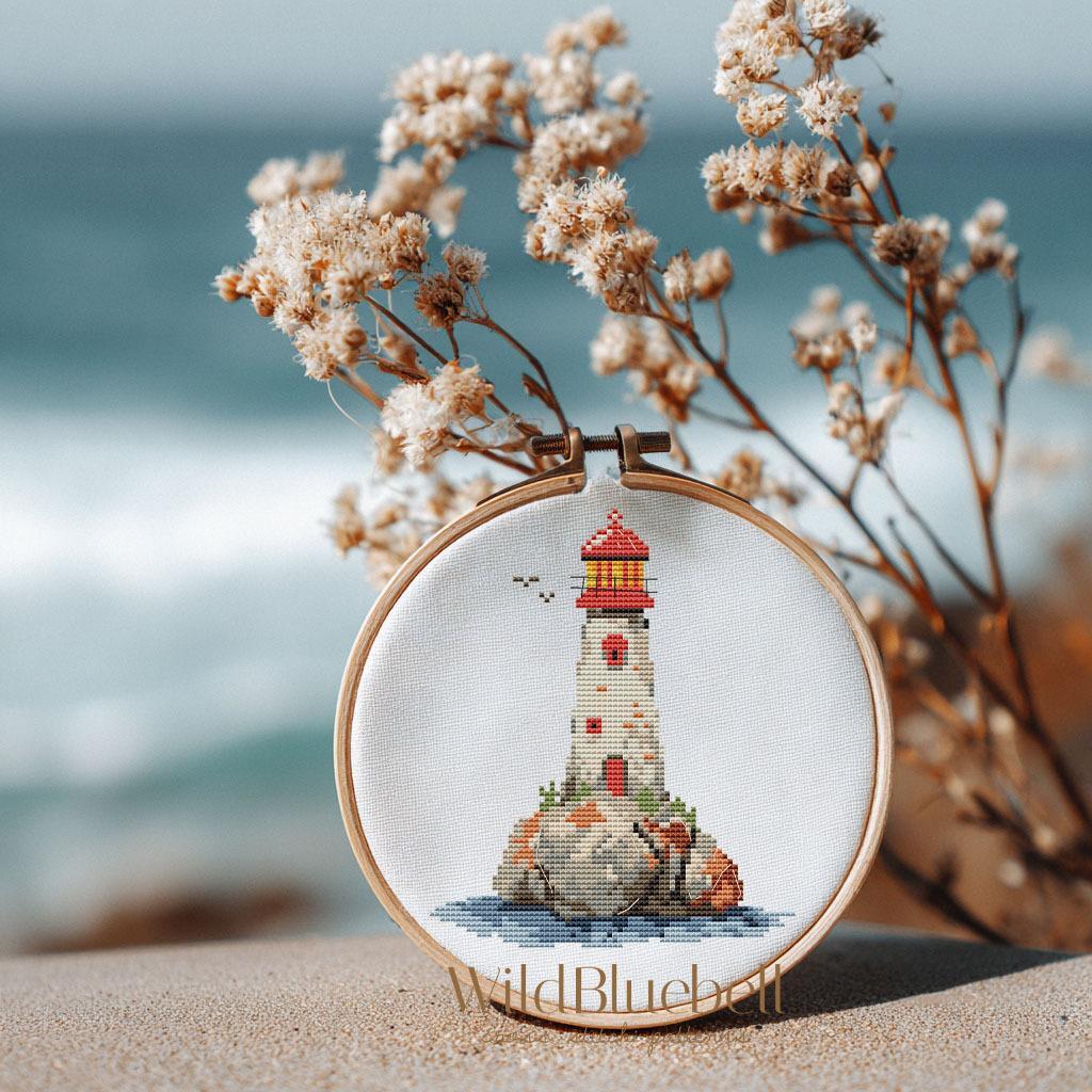 Огни в тумане. Электронная схема вышивки крестиком