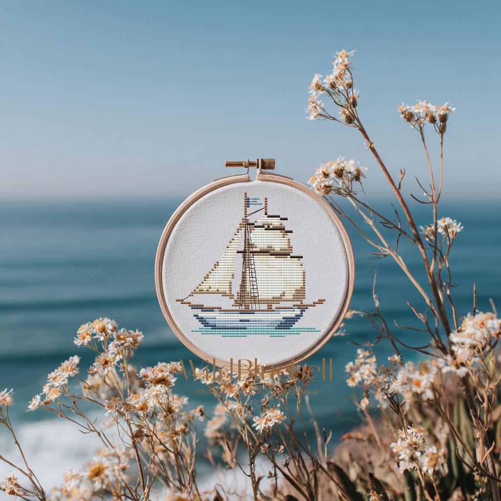 Летний дрейф. Электронная схема вышивки крестиком